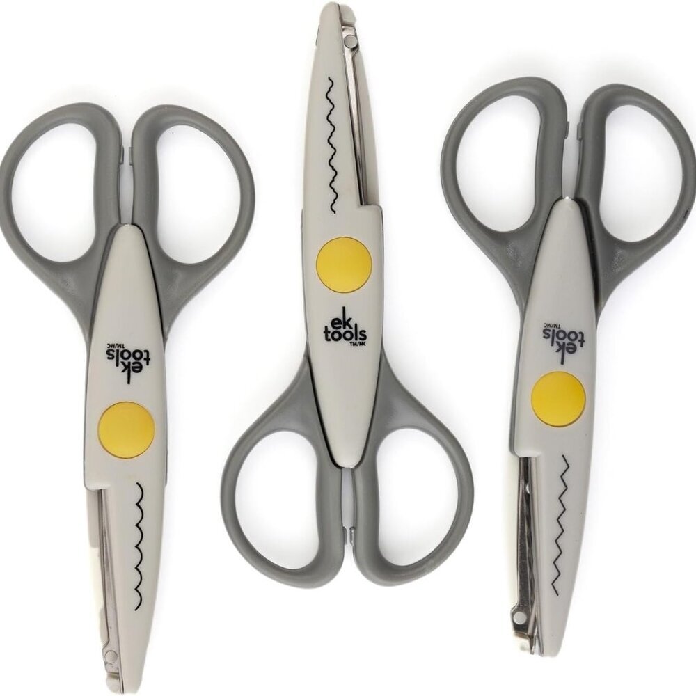 EK Tools Decorative Edge Craft Scissors 3 Pack Scrapbook Card Making NWT